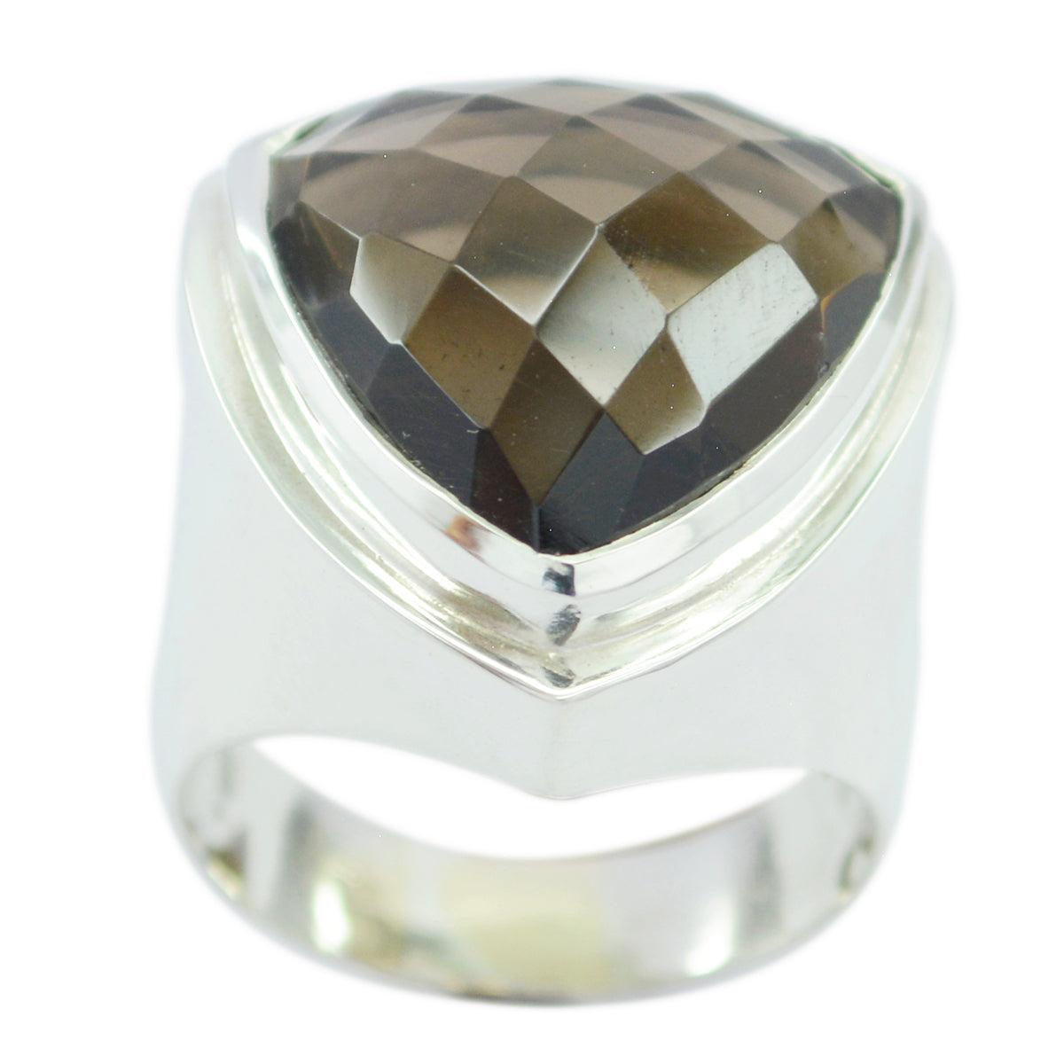 Gabriela Cocktail Brown Solitaire Ring smoky quartz Brown