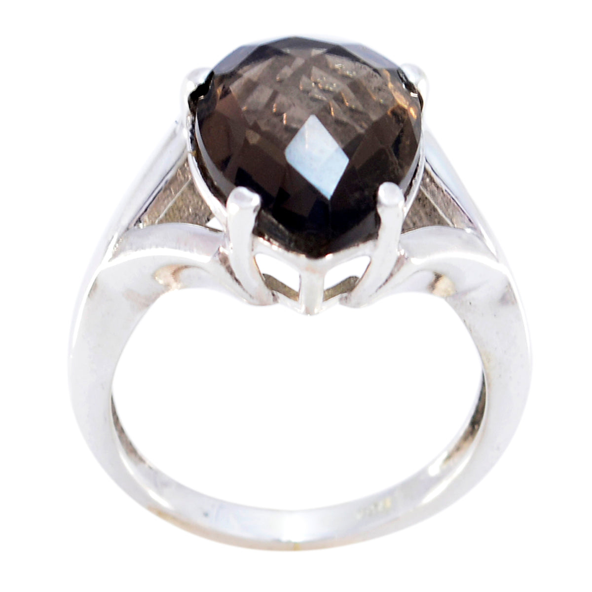 Priya Engagement Brown Solitaire Ring smoky quartz Brown