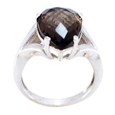 Priya Engagement Brown Solitaire Ring smoky quartz Brown