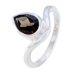 Yasmin Brown Solitaire Gemstone Ring in Silver