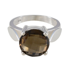 Nisa Fairytale Brown Solitaire Ring smoky quartz Brown