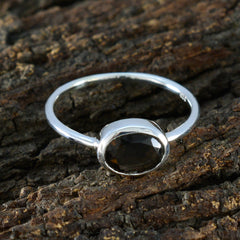 Naomi Feminine Brown Solitaire Ring