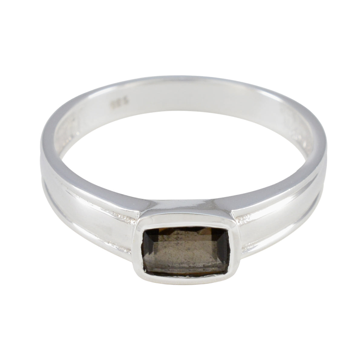 Sara Glamorous Brown Solitaire Ring Smoky Quartz Brown