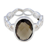 Teresa Rope-Wire Brown Solitaire Ring Smoky Quartz Brown