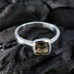 Violet Brown Solitaire Ring for Women in Silver