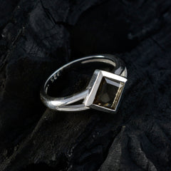 Haruka Brown Solitaire Ring for Women in Sterling Silver