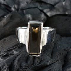 Paula Brown Solitaire Ring for Women in Silver