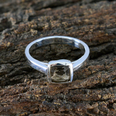 Violet Brown Solitaire Ring for Women in Silver