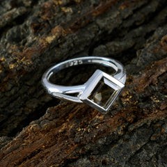 Haruka Brown Solitaire Ring for Women in Sterling Silver