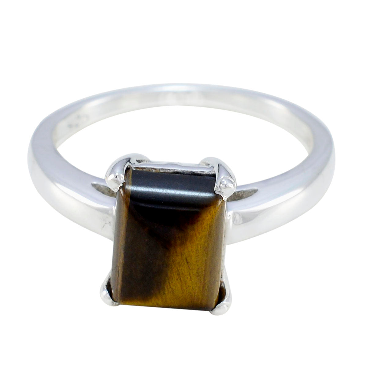 Claire Brown Solitaire Ring for Women with Gemstone Tiger Eye Brown