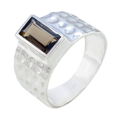 Camila Brown Solitaire Ring for Women in Silver