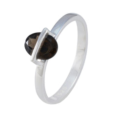 Hua Brown Solitaire Ring India with Silver Band