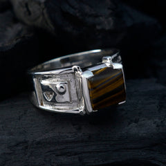 Alina Brown Solitaire Ring with Tiger Eye Gemstone