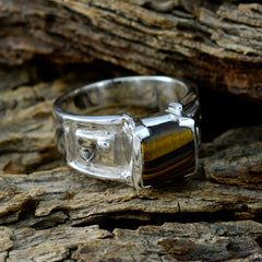 Alina Brown Solitaire Ring with Tiger Eye Gemstone