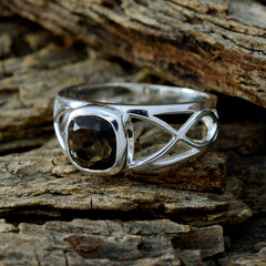 Ines Brown Solitaire Ring in Sterling Silver