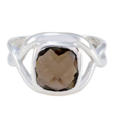 Ellie Brown Solitaire Ring Online with Sterling Silver smoky quartz Brown