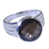 Kristine Brown Solitaire Ring Online with Silver Band smoky quartz Brown