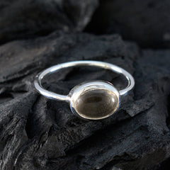 Ying Brown Solitaire Ring in Sterling Silver