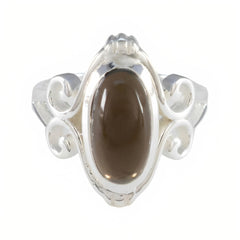 Kristine Glamorous Brown Solitaire Ring Smoky Quartz Brown