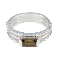 Bruna Sophisticated Brown Solitaire Ring Smoky Quartz Brown