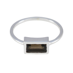 Ling Glamorous Brown Solitaire Ring Smoky Quartz Brown