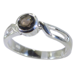Yan Brown Solitaire Ring Sterling Silver Gemstone