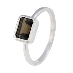 Wen Brown Solitaire Ring with Elegant Silver Band