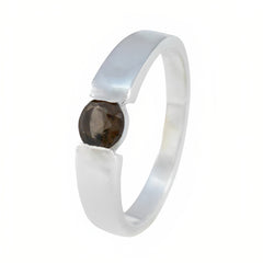 Pilar Brown Solitaire Ring with Sterling Silver Band