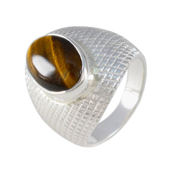 Aisha Brown Solitaire Ring with Tiger Eye Gemstone