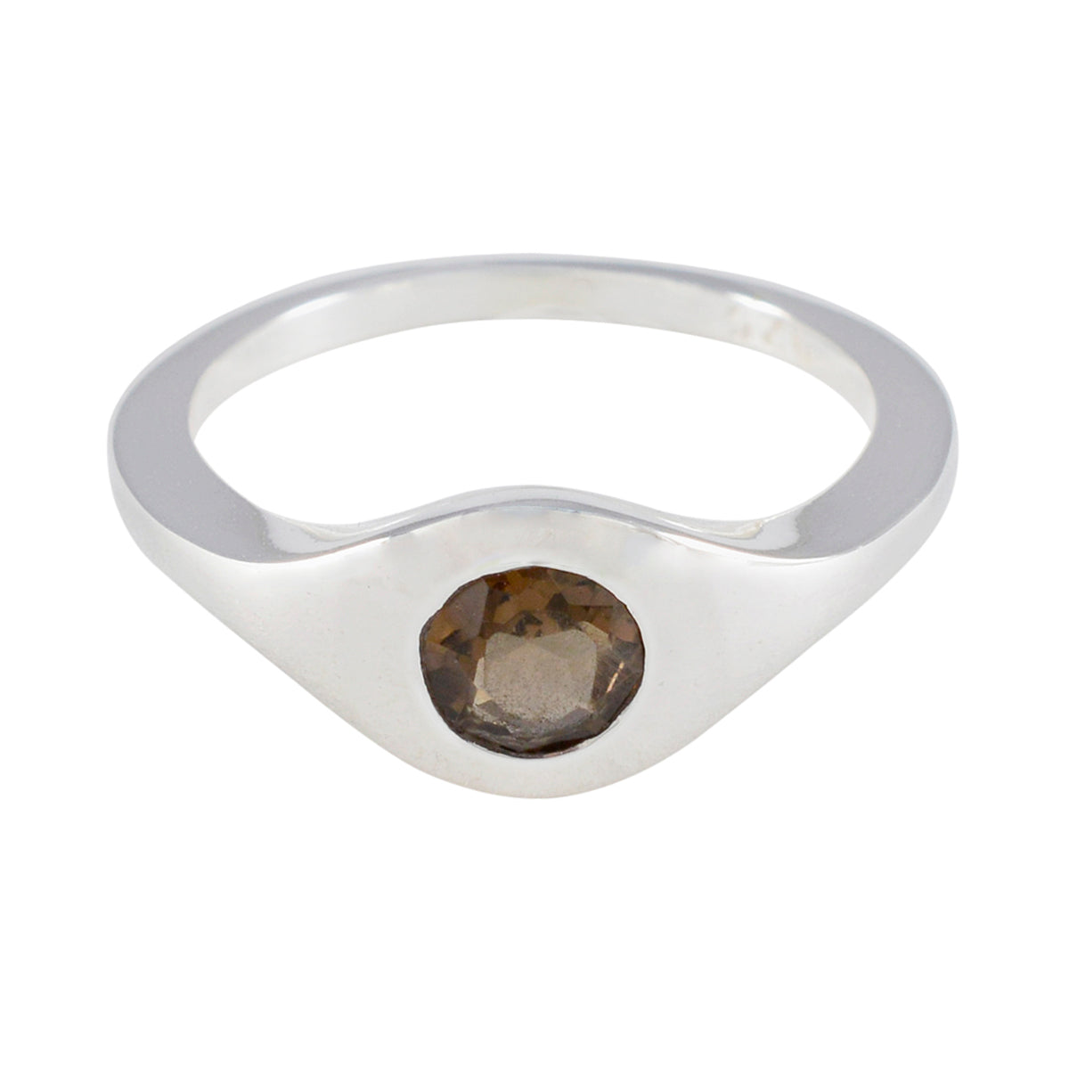 Yasmin Romantic Brown Solitaire Ring Smoky Quartz Brown