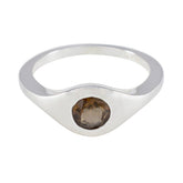 Yasmin Romantic Brown Solitaire Ring Smoky Quartz Brown