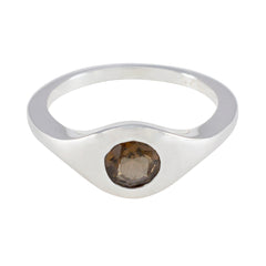 Yasmin Romantic Brown Solitaire Ring Smoky Quartz Brown