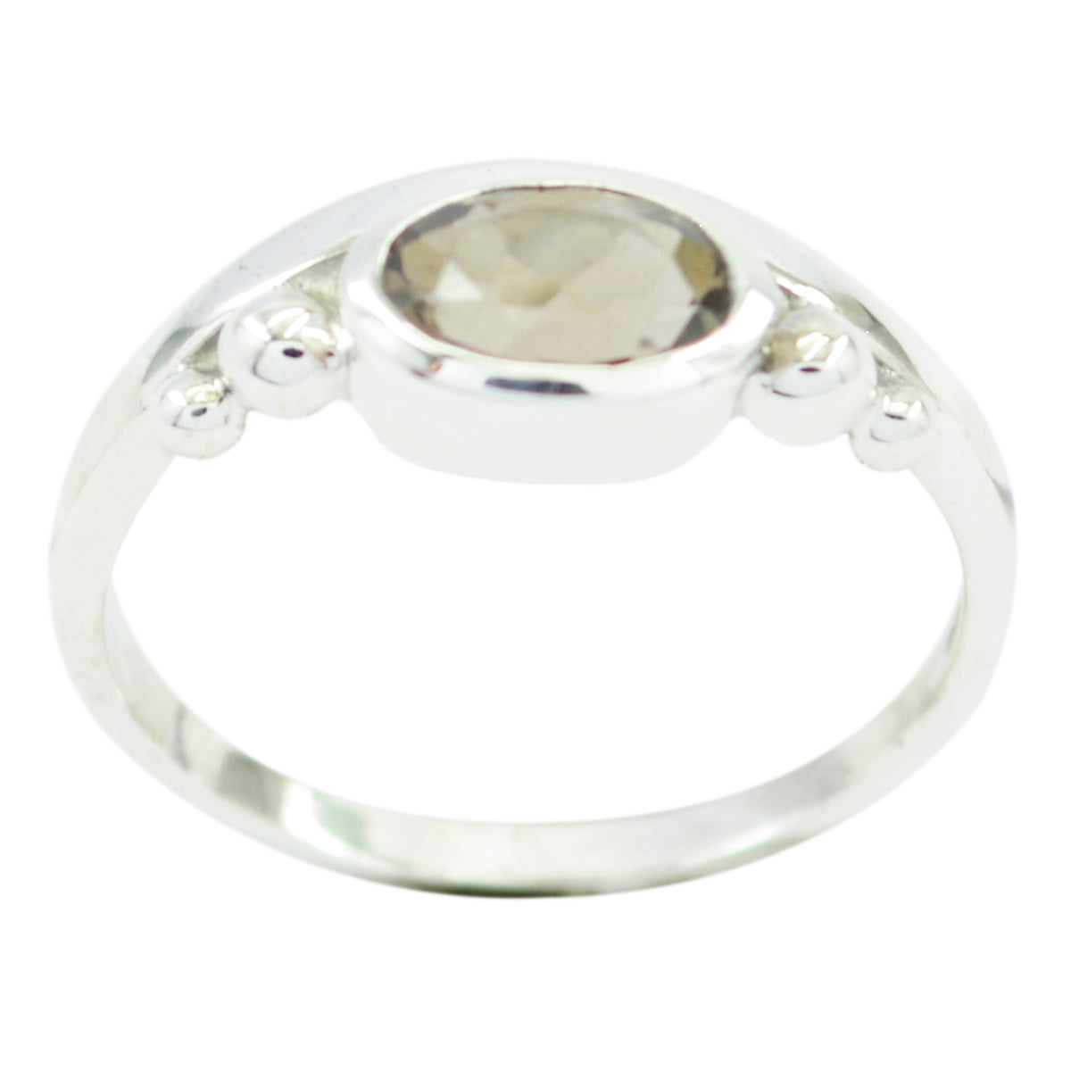 Mei Brown Solitaire Ring in Silver for Everyday Glam smoky quartz Brown