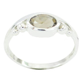 Mei Brown Solitaire Ring in Silver for Everyday Glam smoky quartz Brown