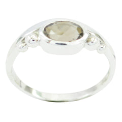 Mei Brown Solitaire Ring in Silver for Everyday Glam smoky quartz Brown