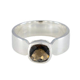 Valentina Contemporary Brown Solitaire Ring Smoky Quartz Brown
