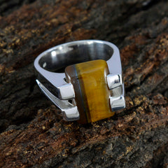 Eva Brown Solitaire Ring with Silver Band Stylish Design