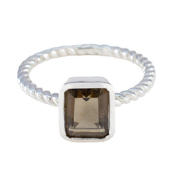 Carla Cultural Brown Solitaire Ring Smoky Quartz Brown