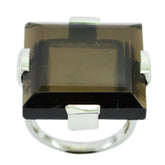 Addison Brown Solitaire Statement Ring with Gemstone smoky quartz Brown