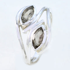 Natalia silver ring with two marquise brown stones in brown toi et moi ring design for elegant wear