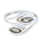 Natalia brown toi et moi ring sterling silver wrap band with two marquise brown gemstones