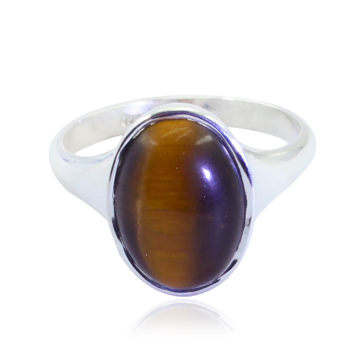 Bruna Heritage Brown Solitaire Ring Tiger Eye Brown