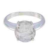 Bruna Sophisticated White Solitaire Ring Crystal Quartz White