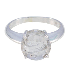 Bruna Sophisticated White Solitaire Ring Crystal Quartz White