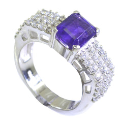 Lea Purple Stone Ring - Buy Purple Stone Ring Online India Amethyst Purple