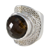 Camila Rope-Wire Brown Solitaire Ring Smoky Quartz Brown