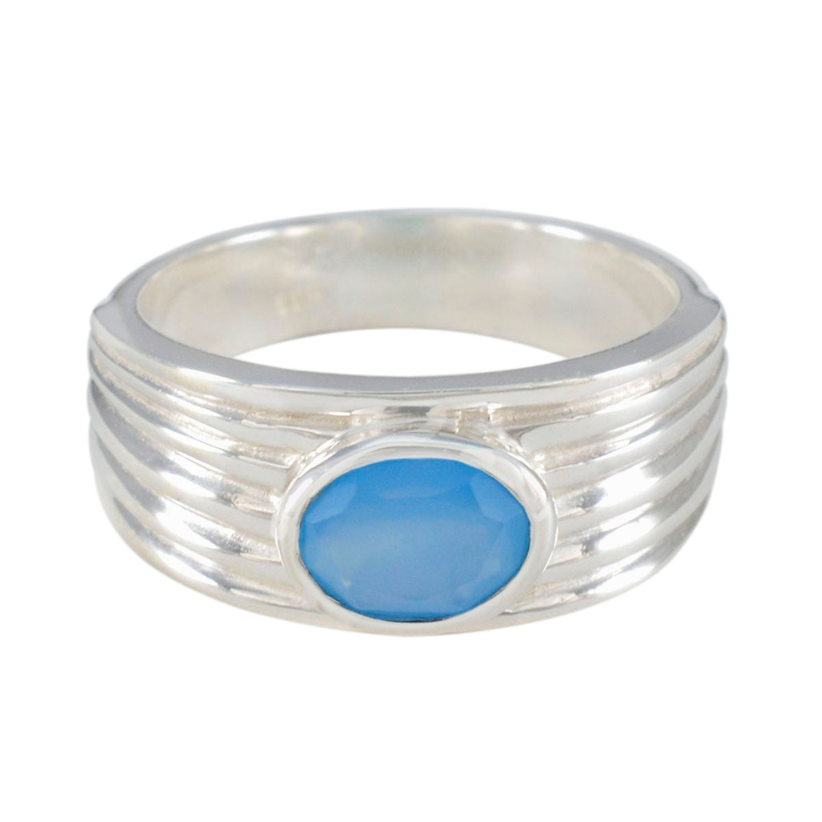 Carolina Promise Blue Solitaire Ring Blue Chalcedony Blue