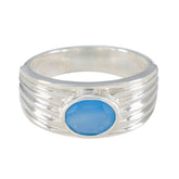 Carolina Promise Blue Solitaire Ring Blue Chalcedony Blue