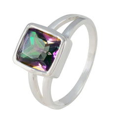 Cecilia Modern Multicolor Ring with Silver Band