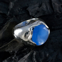 Chloe Blue Solitaire Ring with Bold Blue Gemstone